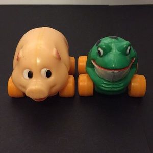 Vintage Plastic Toys On Wheels